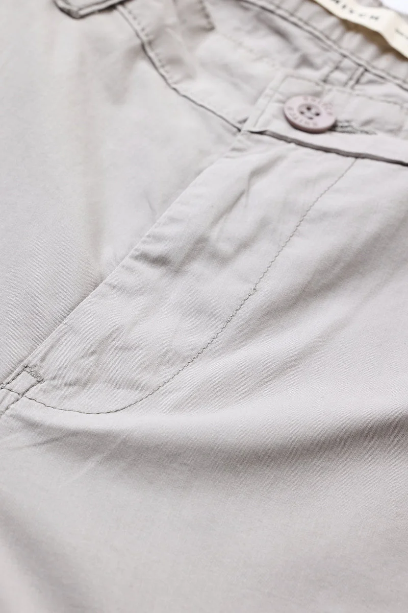 سنيتش Relaxed Fit Cotton Beige Cargo Pants